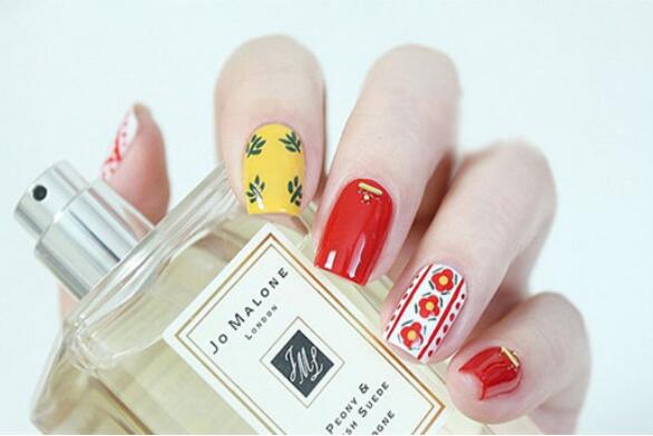 南寧美甲學校：充滿時尚布藝風的民族美甲教程