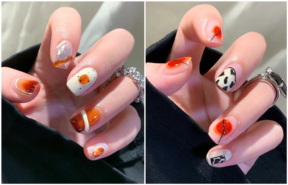 鴛鴦撞色美甲，廣西美甲學(xué)校十大名校分享