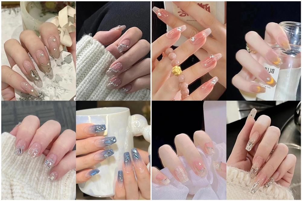 碎鉆美甲，南寧美甲款式造型班浪漫推薦