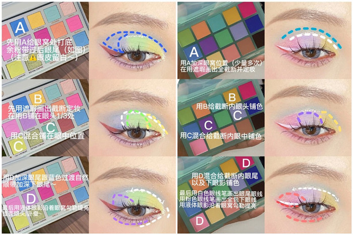 彩色截?cái)嗍阶采蹔y教程，南寧化妝基礎(chǔ)學(xué)校整理