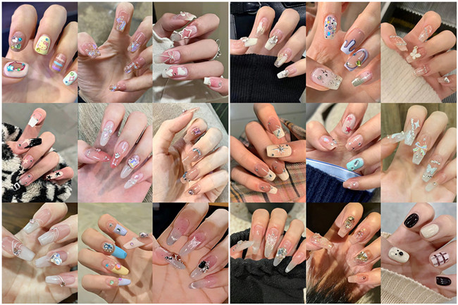 碎鉆美甲，廣西美甲網(wǎng)紅造型班收集