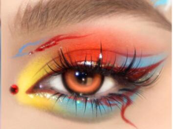 春夏彩色眼妝，南寧彩妝培訓眼妝