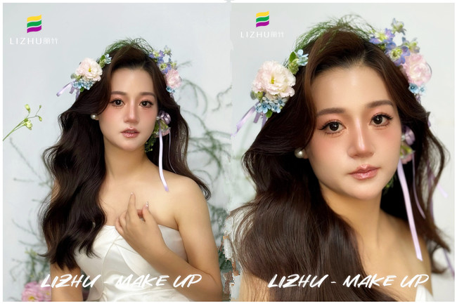 韓系鮮花新娘，廣西新娘化妝學校課堂作品