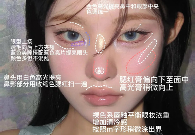 厭世感布偶貓妝容，南寧化妝形象造型學(xué)校分享教程