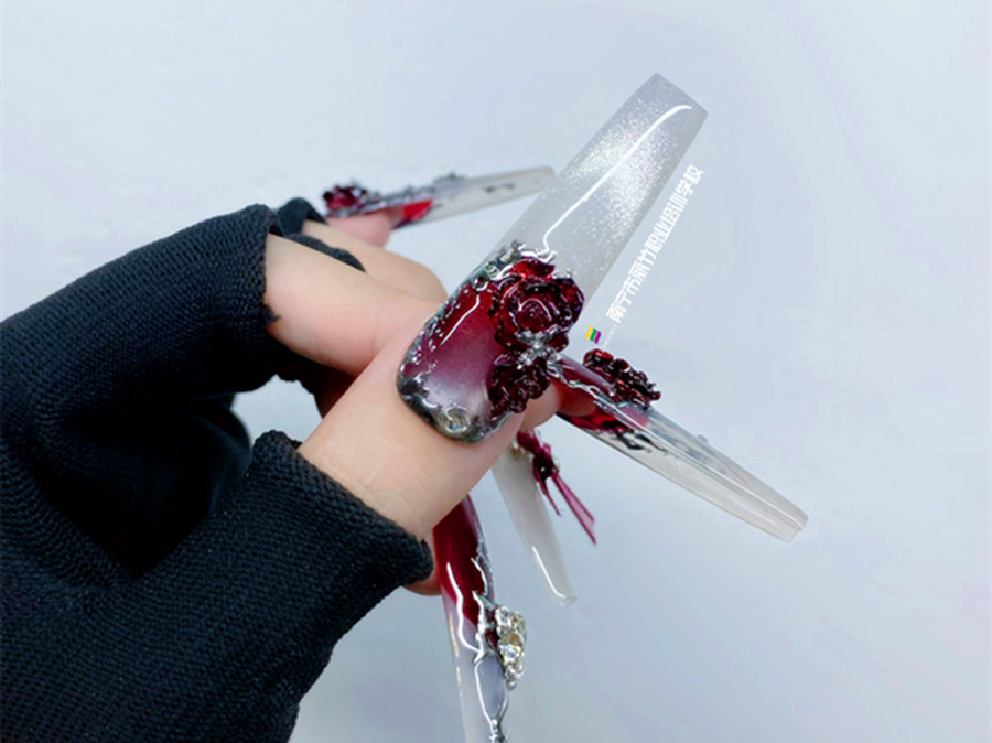 哥特風創(chuàng)意美甲，南寧美甲創(chuàng)業(yè)作品