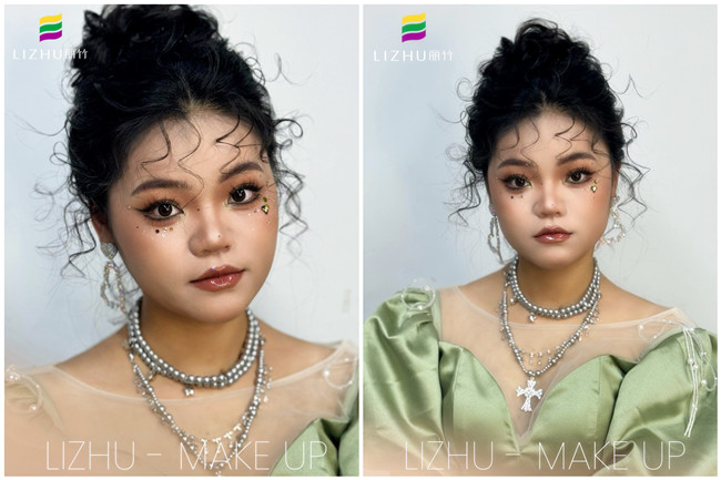 氛圍丸子頭造型，南寧寫真化妝師作品